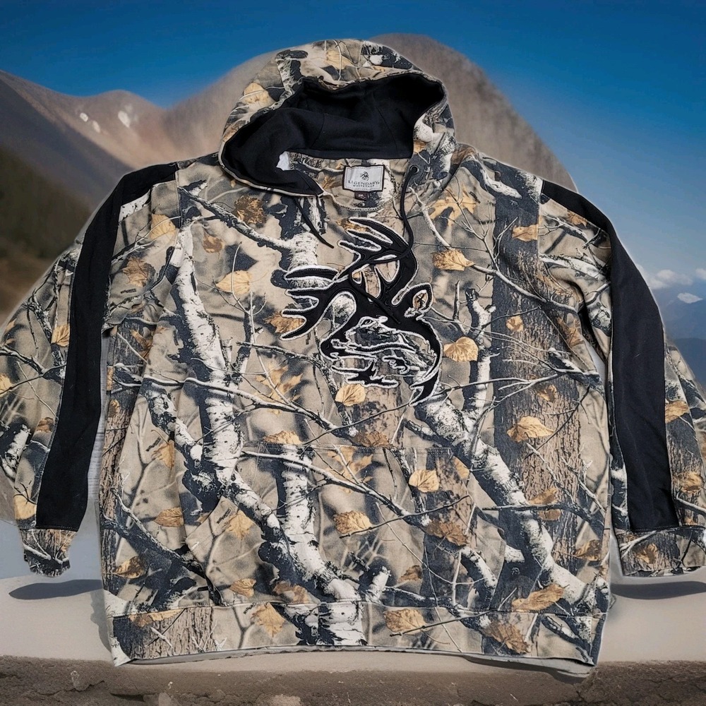 Legendary Whitetails Hoodie Mens 2XL Camo Heavyweight Outfitter Hunting Gorpcore